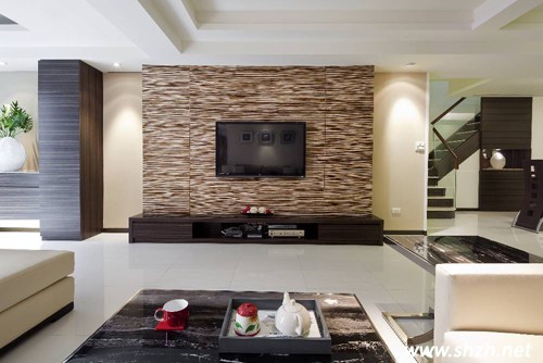 胡桃色時(shí)尚客廳設(shè)計(jì)