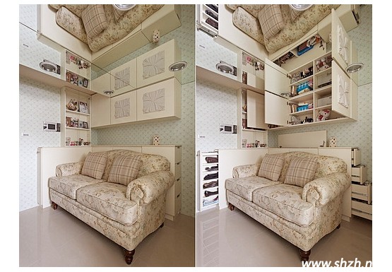 沙發(fā)背后的收納柜設(shè)計(jì)